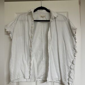 Madewell White & Blue Button Up